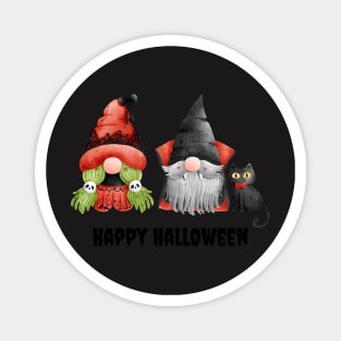 Happy Halloween! Cute Gnomes Black Cat Happy Fall Season Autumn Vibes Halloween Thanksgiving and Fall Color Lovers Magnet